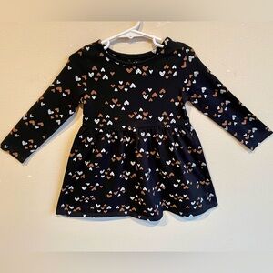 **2 for $20** Cat & Jack 4T black long sleeve heart dress